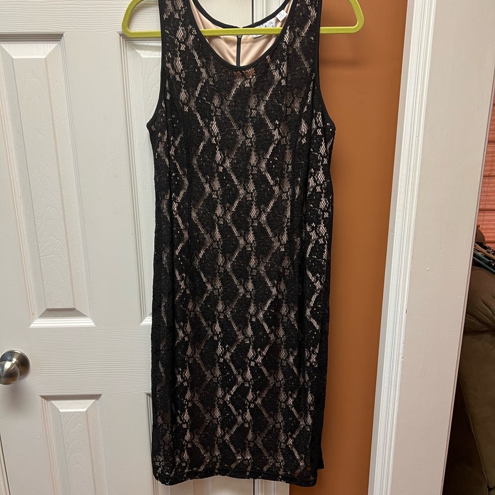 Joan Rivers Black Lace Mini Dress